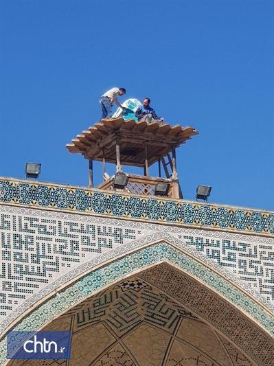 شروع عملیات مرمت ماذنه ایوان استاد در مسجد جامع عتیق اصفهان